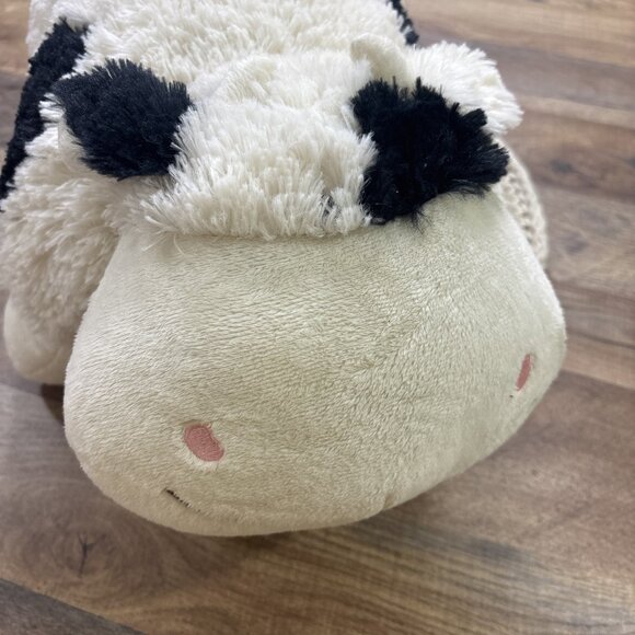 Pillow Pets Cow Foldable Plush Stuffed Animal 18” White Black - Picture 5 of 7